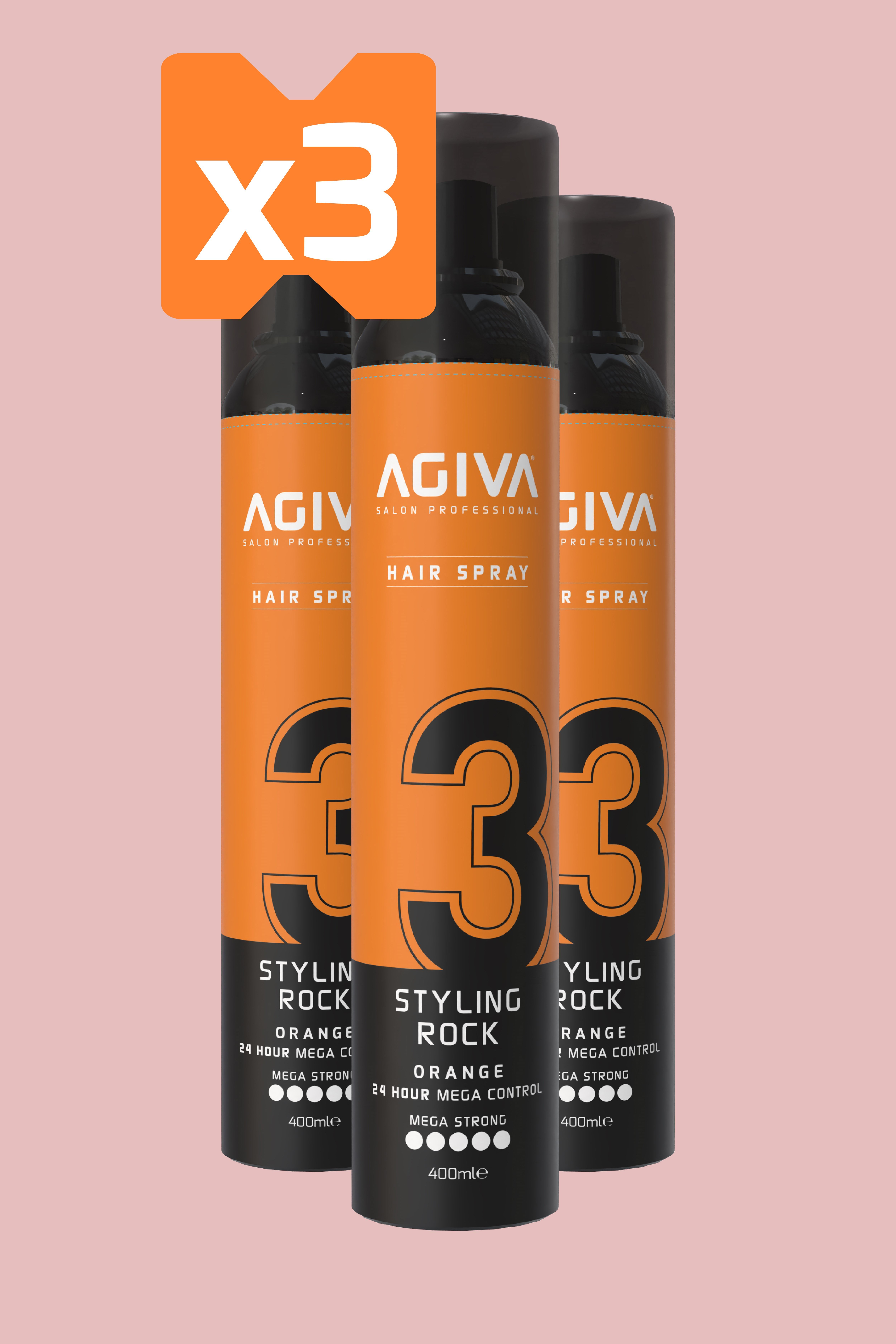 Saç Spreyi Rock 400 ML Mega Strong-3 LÜ SET