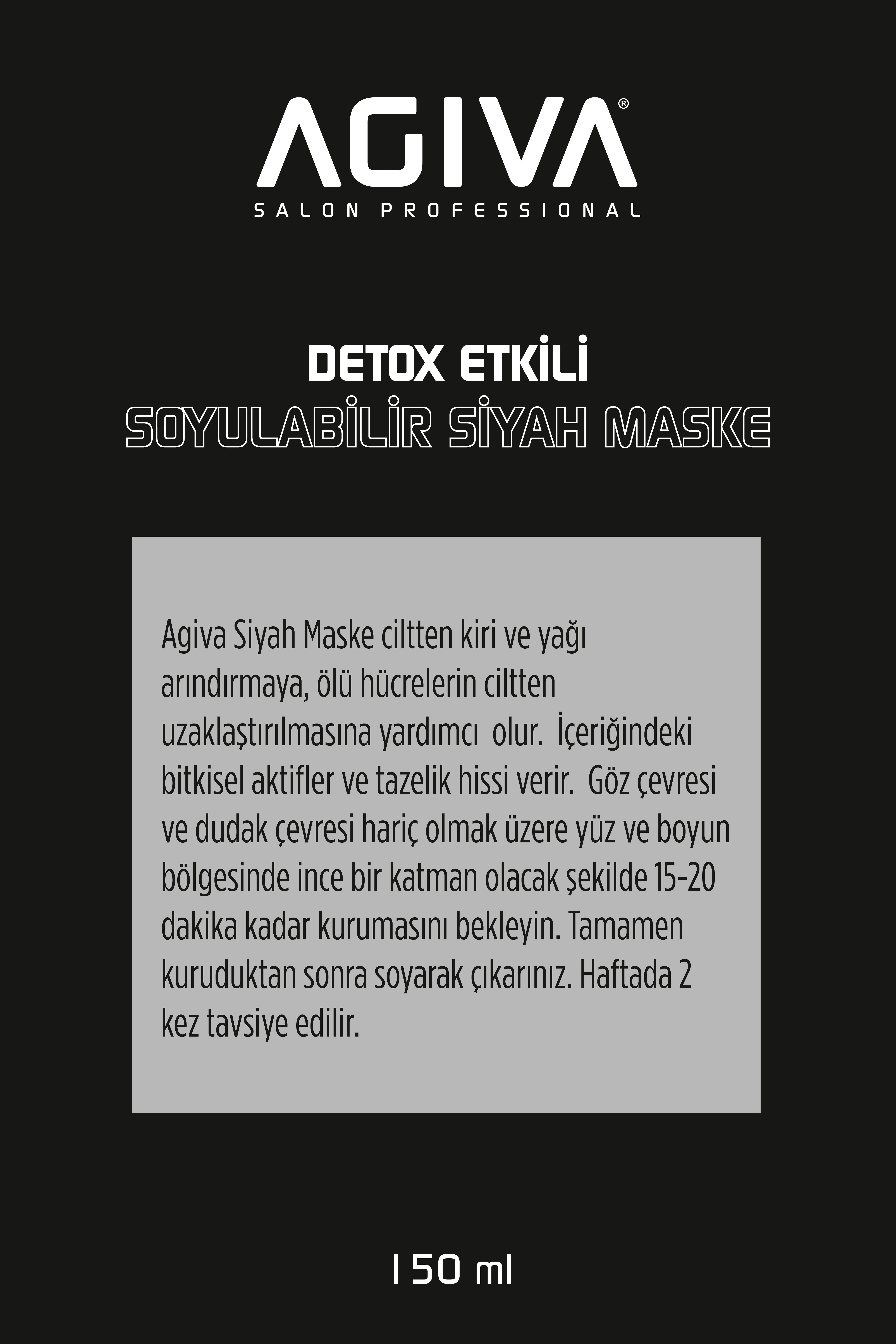 Soyulabilir Siyah Maske 150 ML