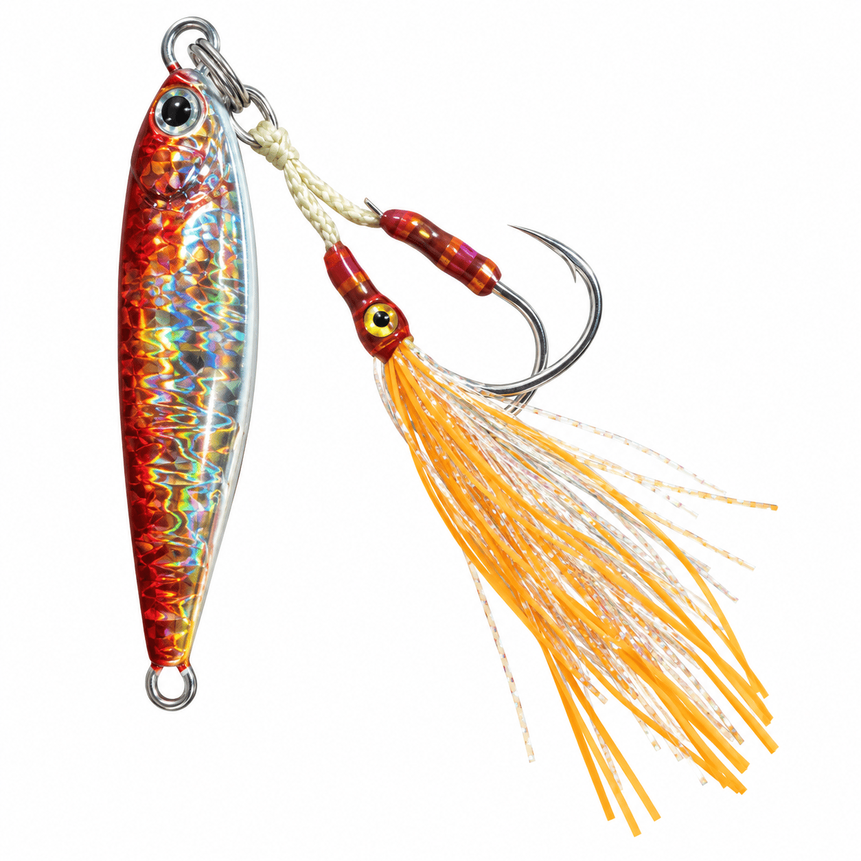 Blue Crab Jig Fat 100GR Glow And Double Assist Hook Color:Red Mullet