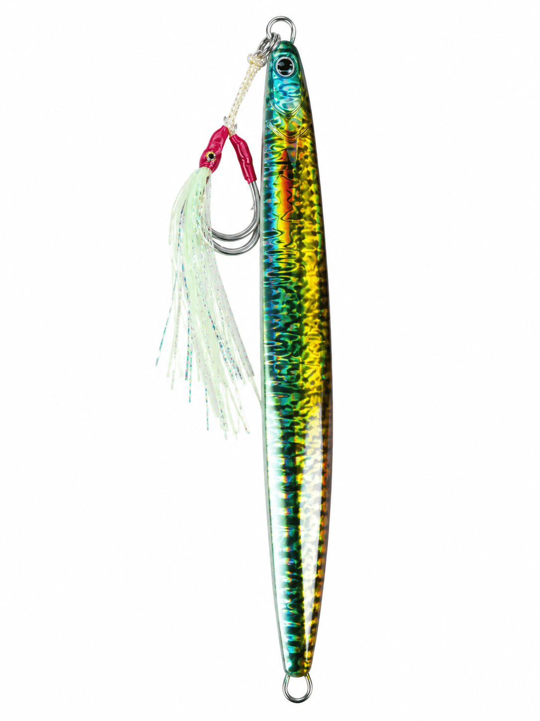 Blue Crab Jig Long 180GR Glow With Double Assist Hook Color:Flash Gold