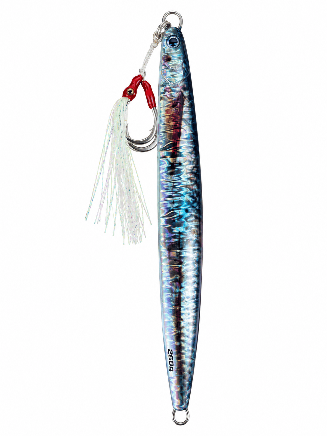 Blue Crab Jig Long 260GR Glow With Double Assist Hook Color:Real Mullet