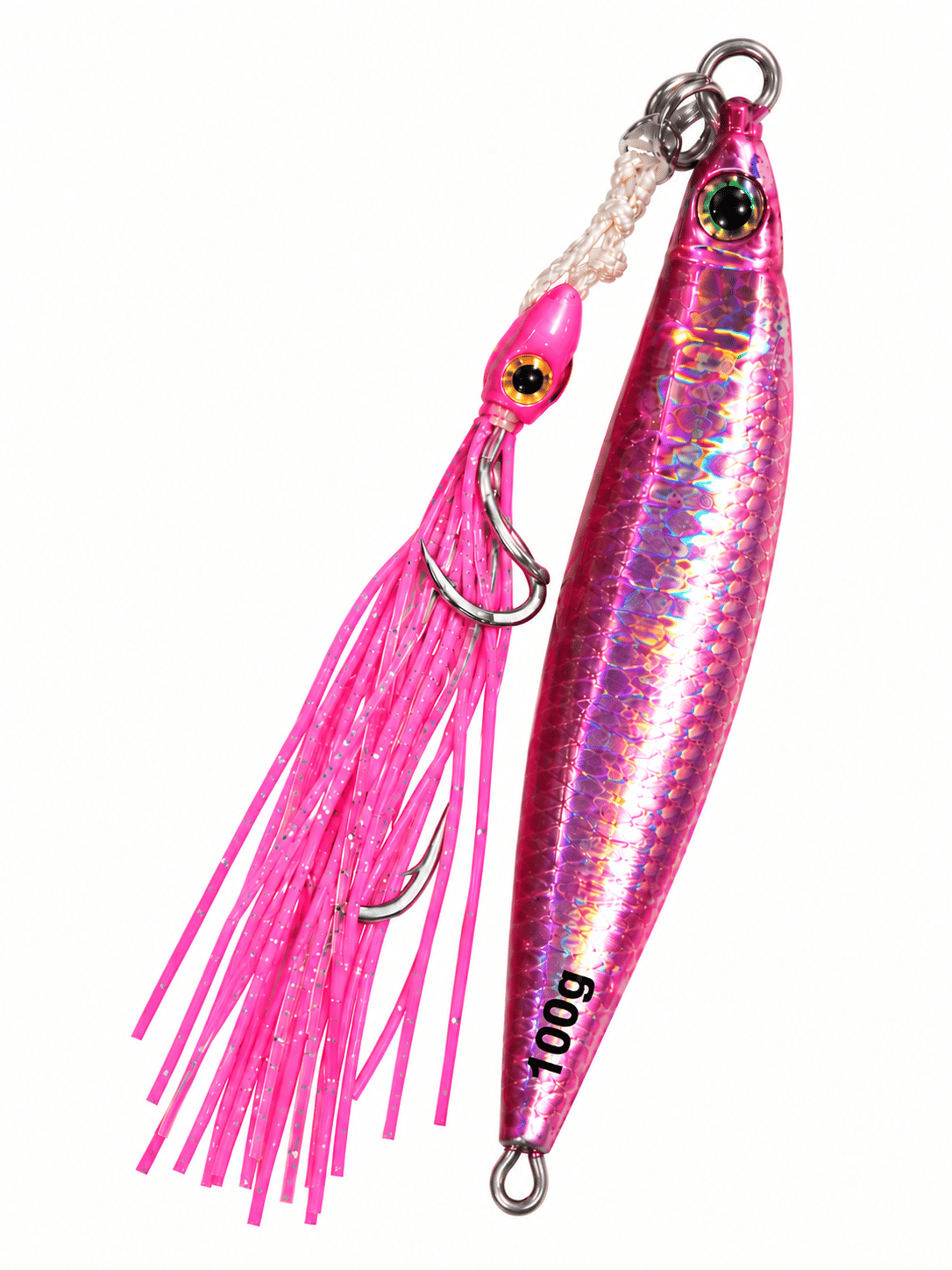 Blue Crab Jig Rattle Glow 100GR With Double Assist Hook Color:Pink