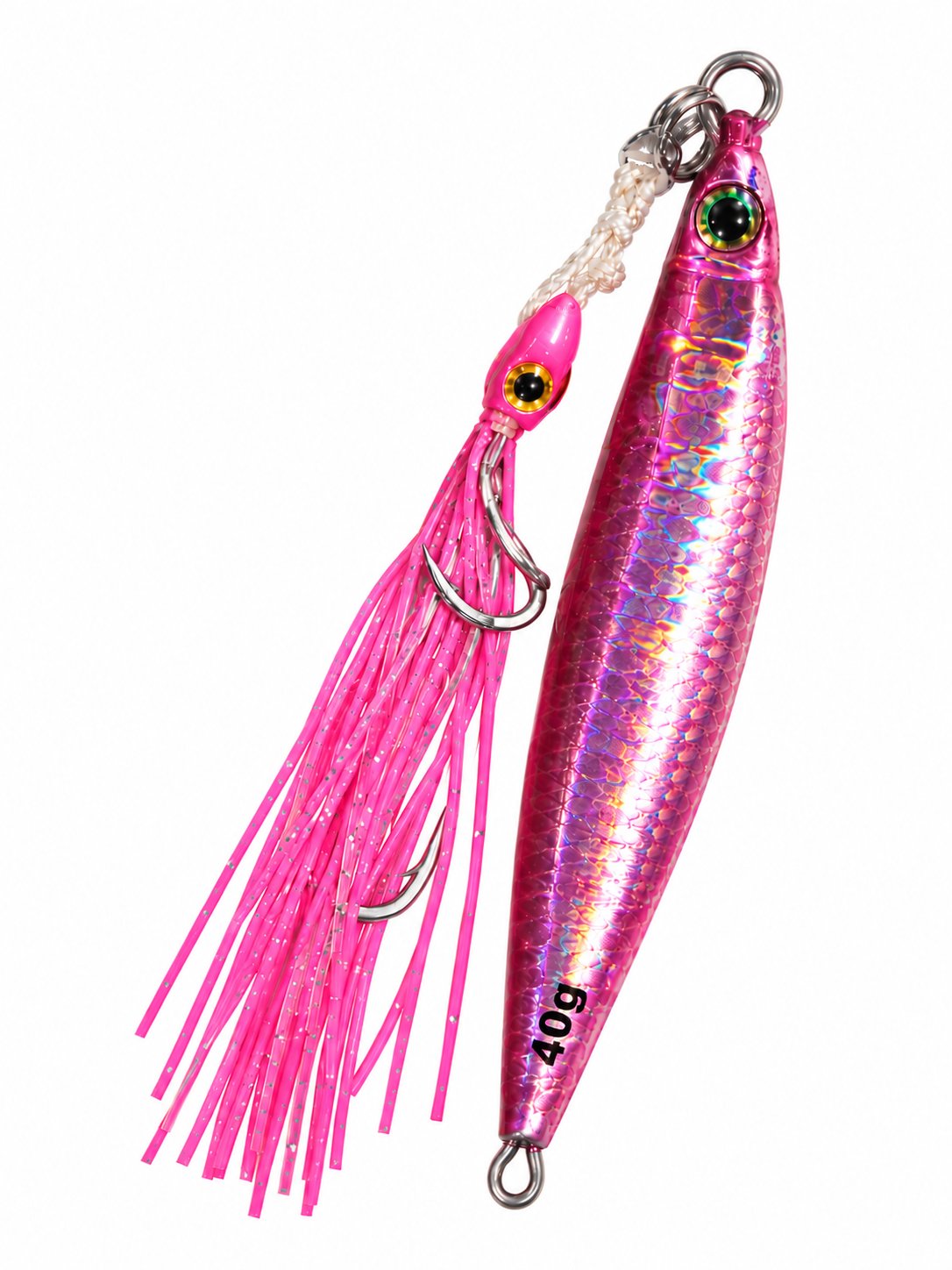Blue Crab Jig Rattle Glow 40GR With Double Assist Hook Color:Pink