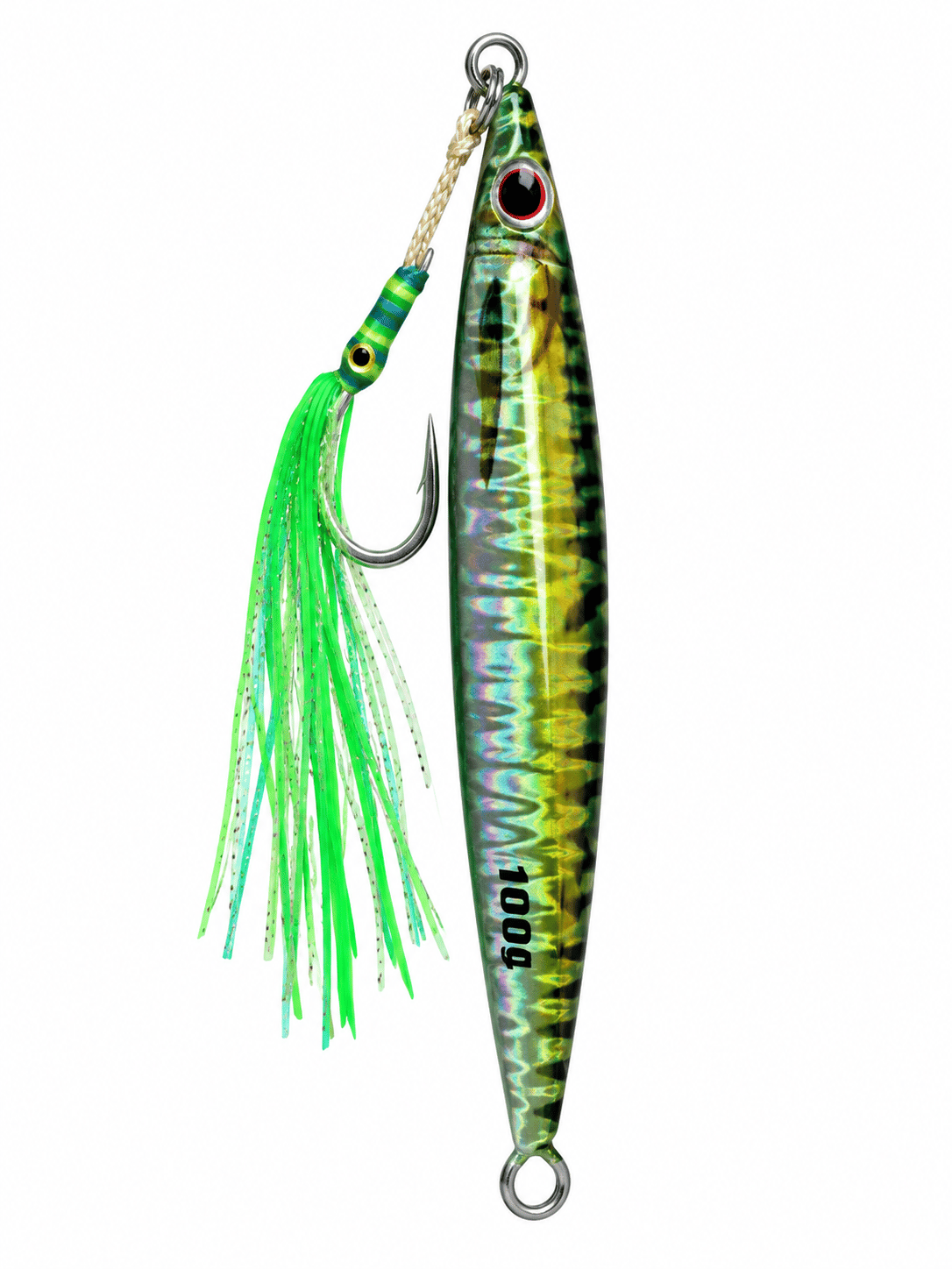 Blue Crab Jig Tungsten 100GR Glow Double Assist Hook Color:Green Mackerel