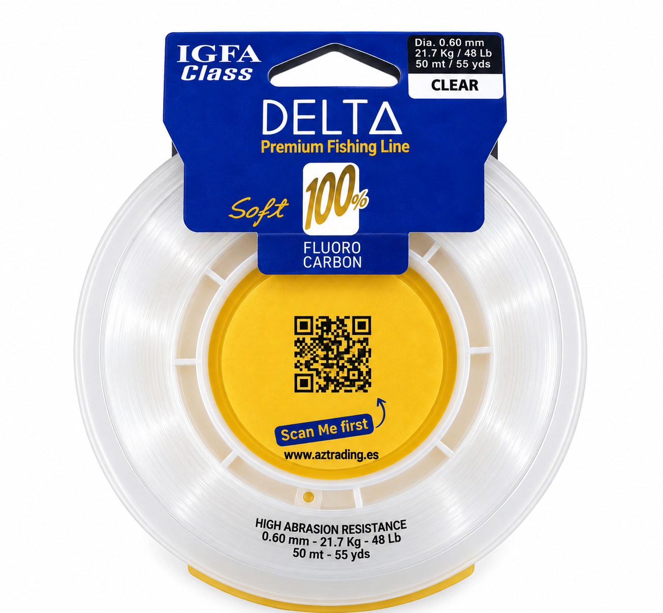 Delta Hilo 0.60MM 48LB 50MT Clear Fluorocarbon Misina
