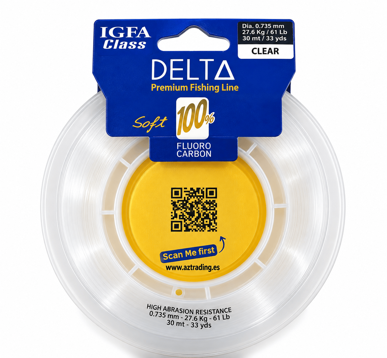 Delta Hilo 0.735MM 61LB 30MT Clear Fluorocarbon Misina