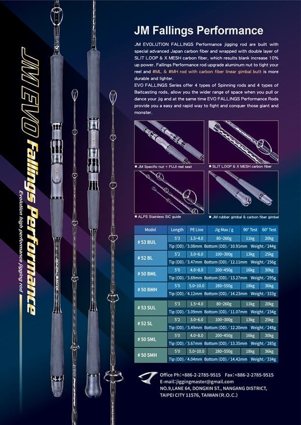 Jigging Master Evo Fallings Performance 53SUL JIG:80-260GR Jig Kamışı