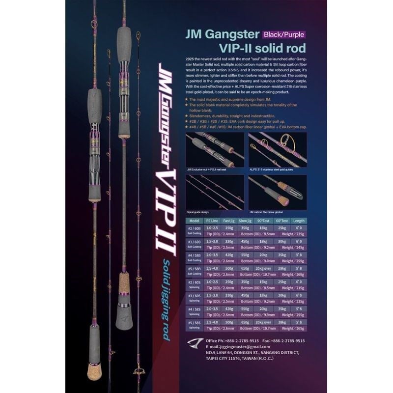 Jiggnig Master Gangster V.I.P II #5S 5'8'' 500-650GR Solid Jig Kamışı