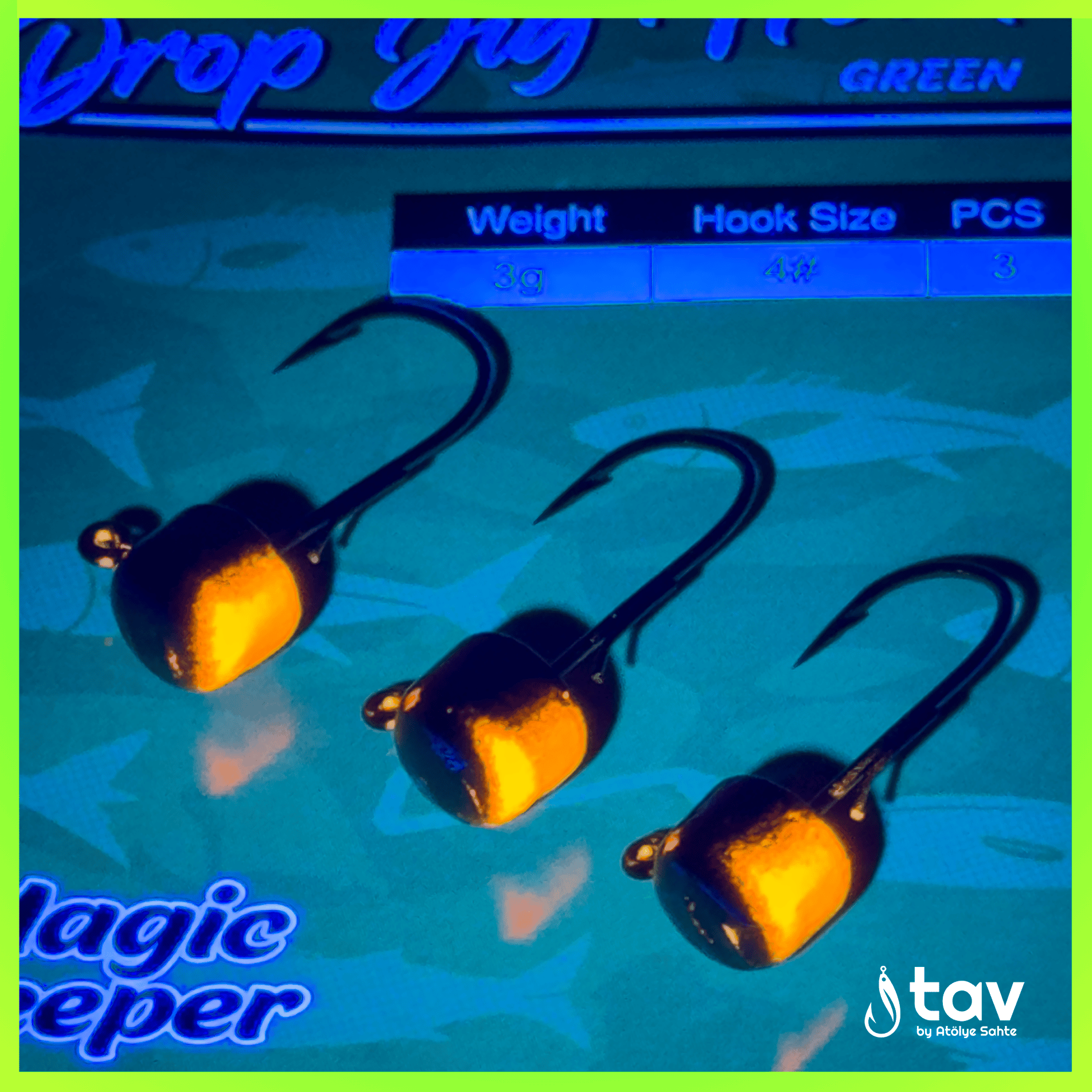 Drop Jighead Green UV