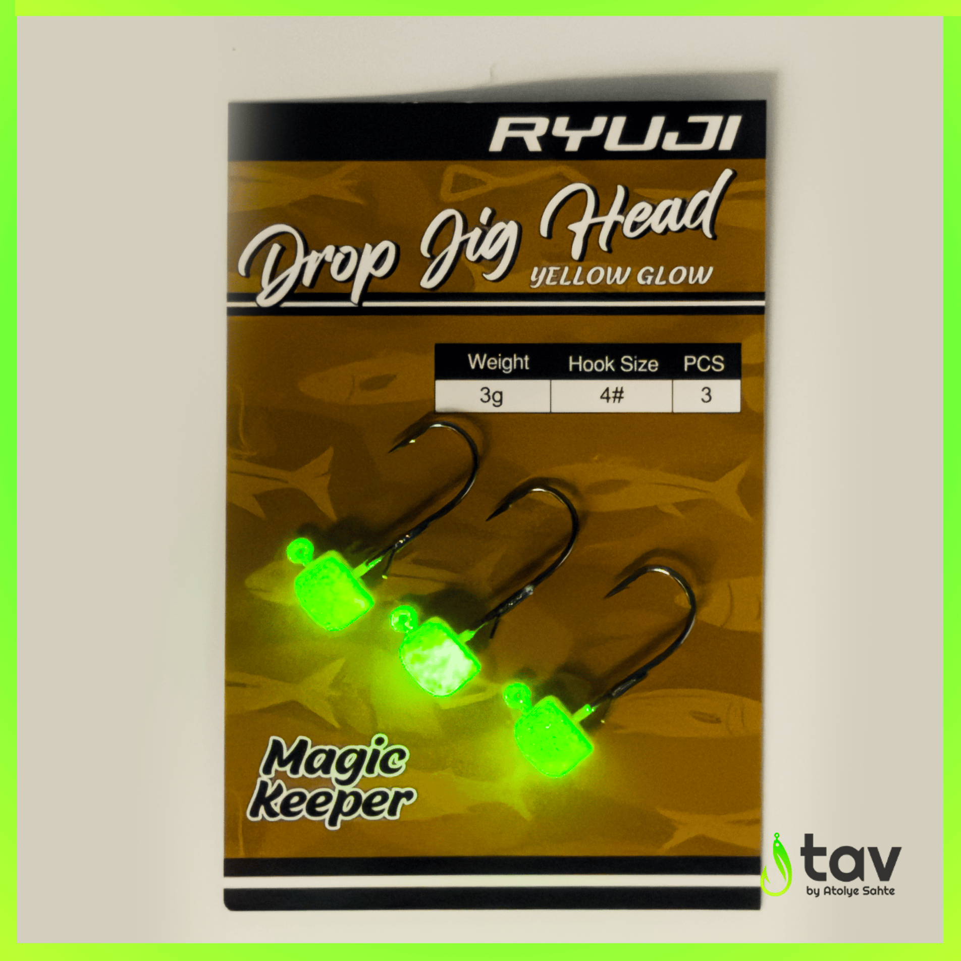 Drop Jighead Yellow Glow