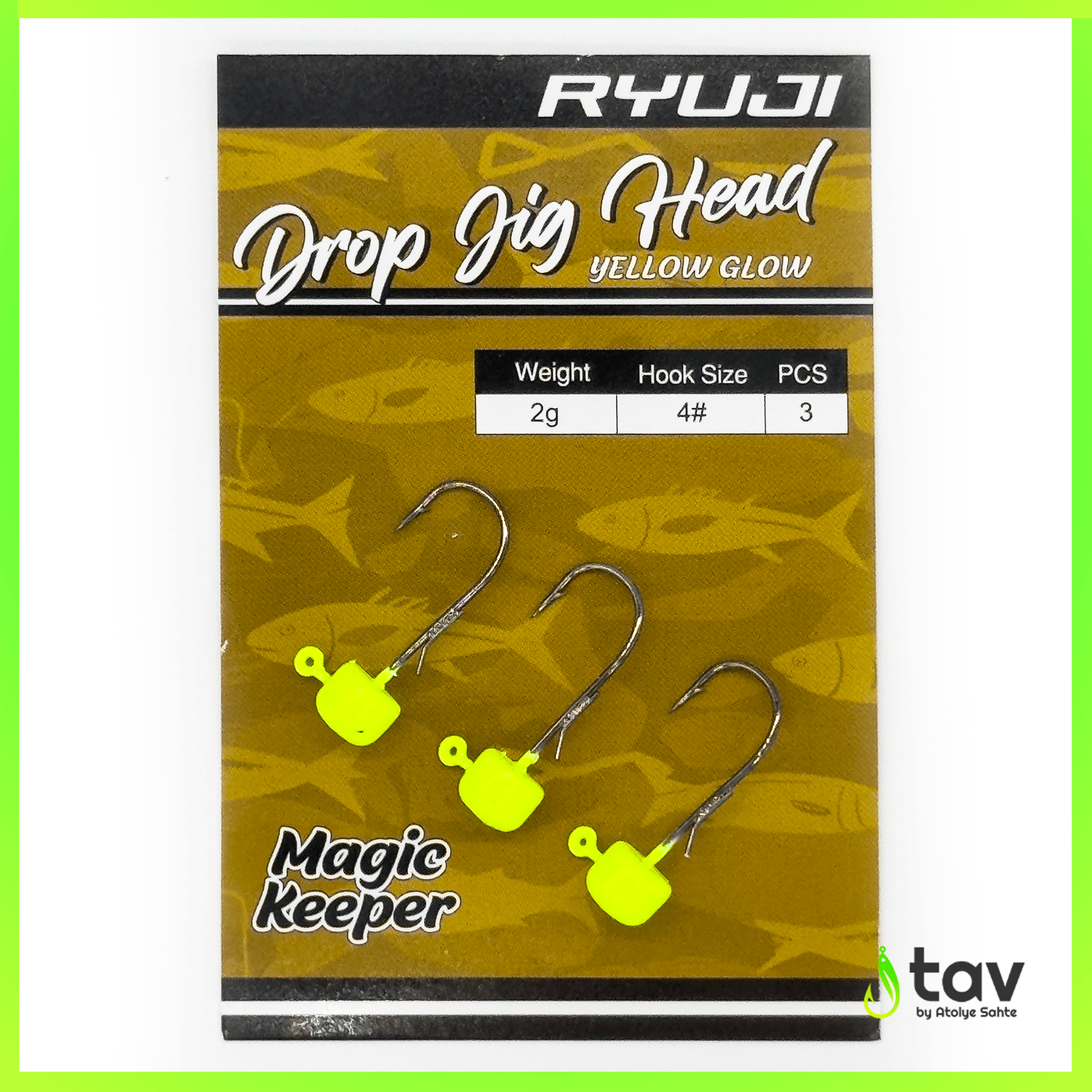 Drop Jighead Yellow Glow