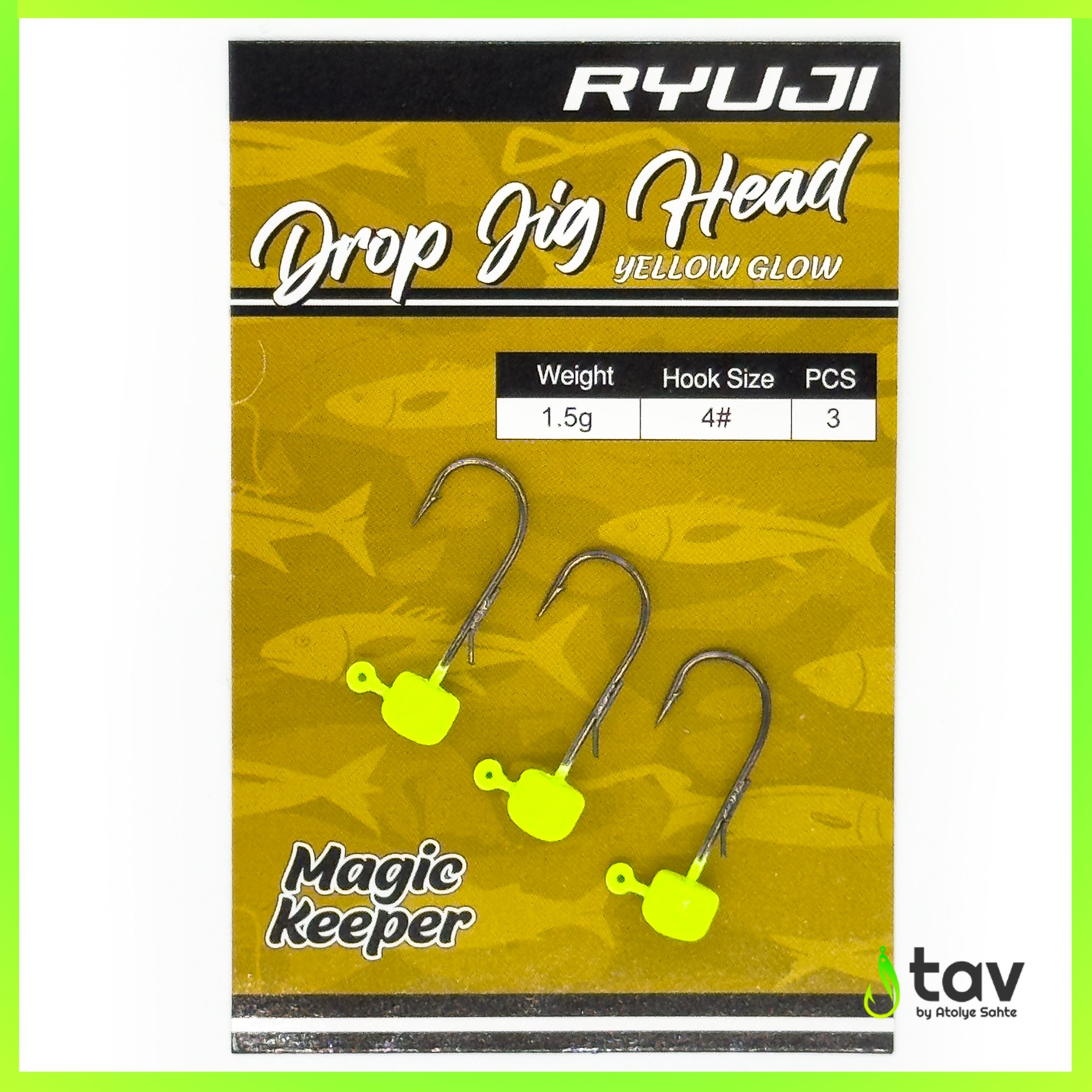 Drop Jighead Yellow Glow