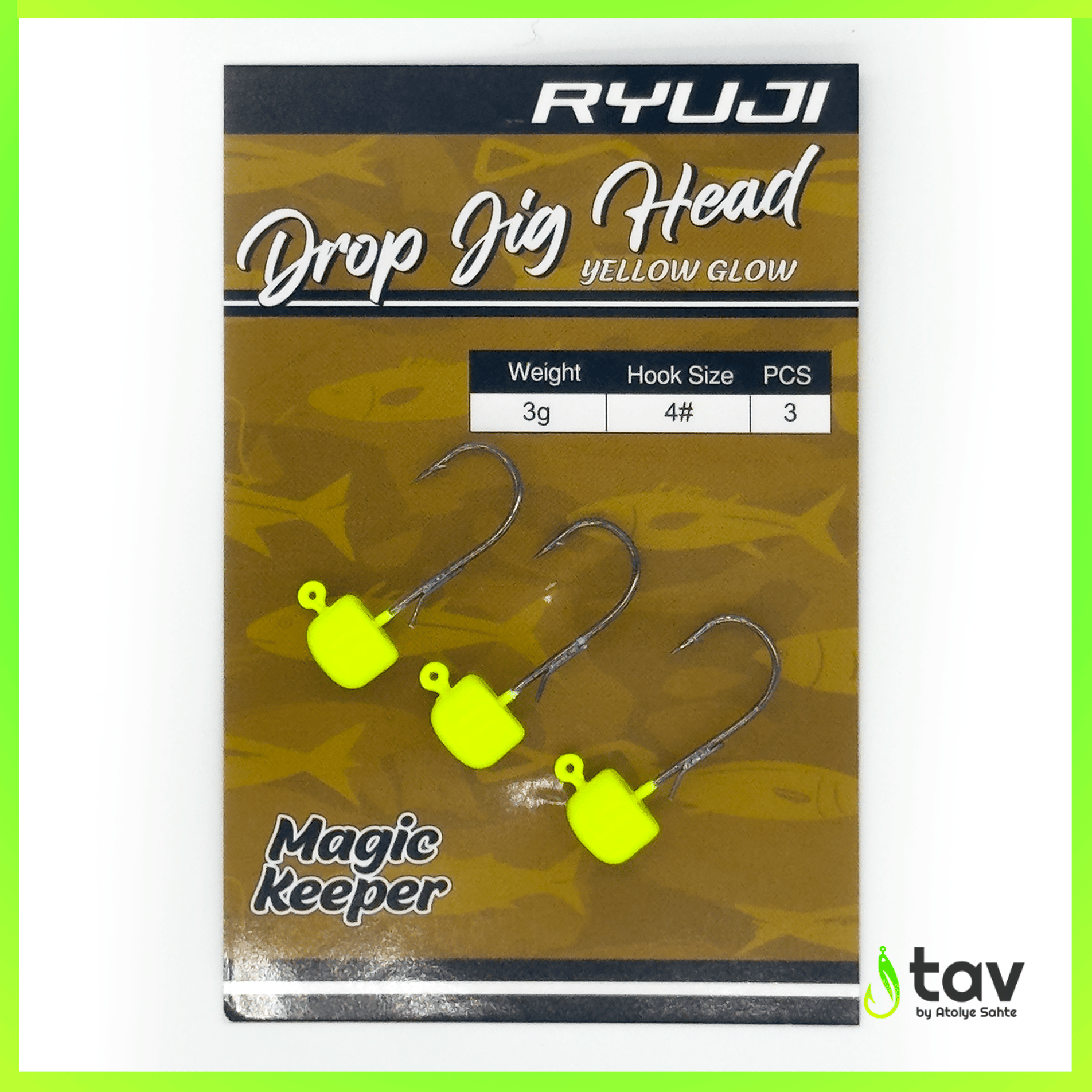 Drop Jighead Yellow Glow