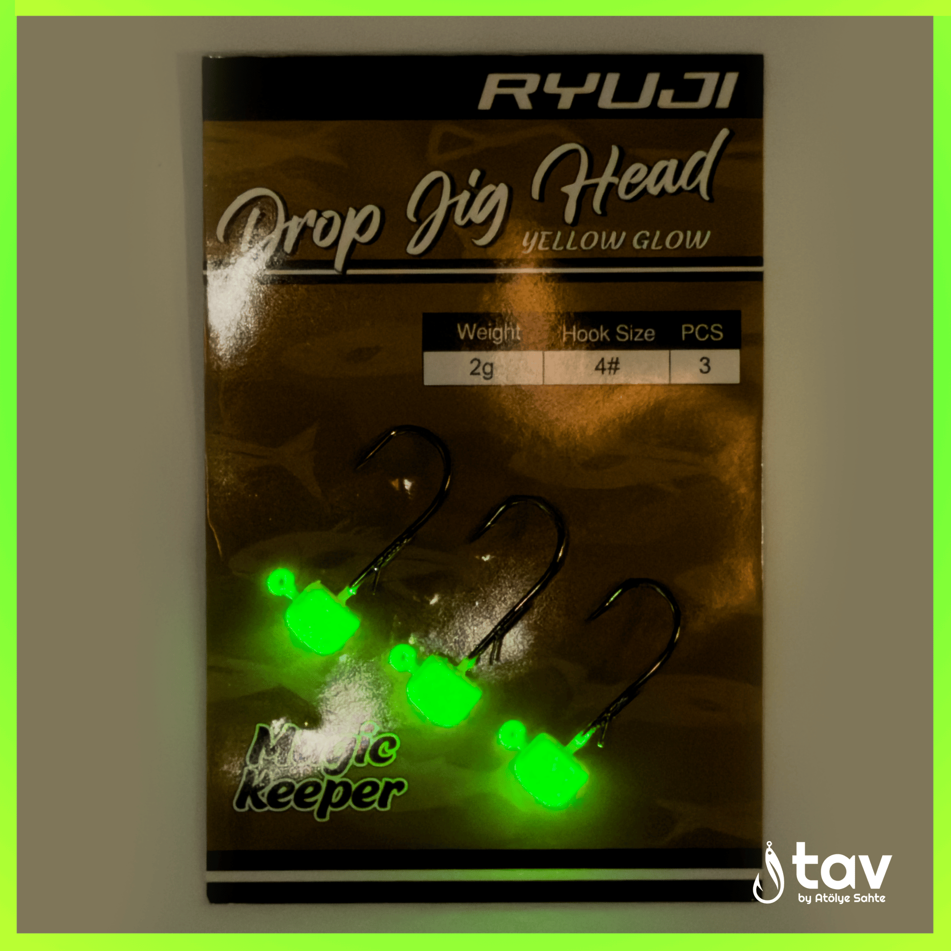 Drop Jighead Yellow Glow