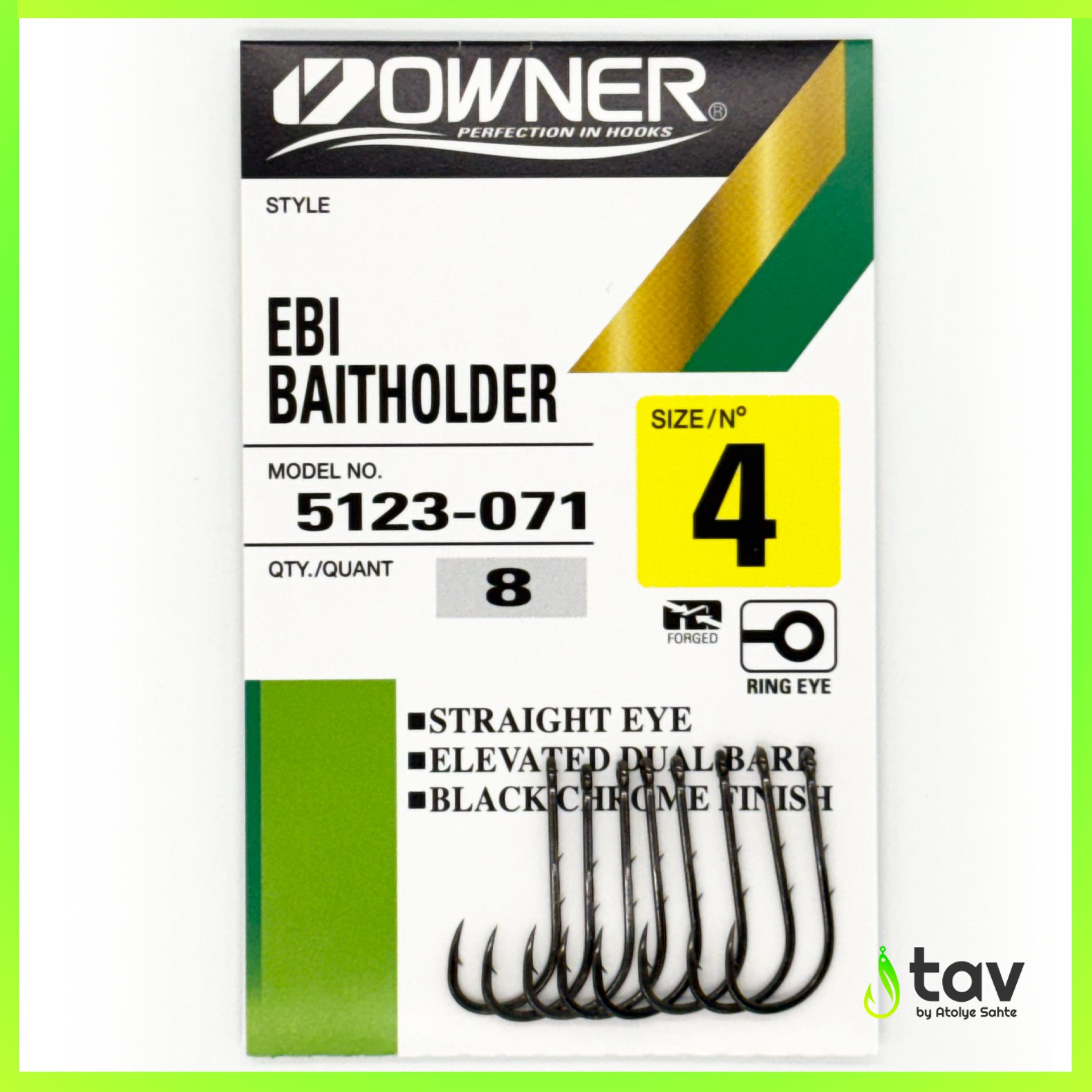 Owner 5123 Ebi Baitholder Black Chrome İğne