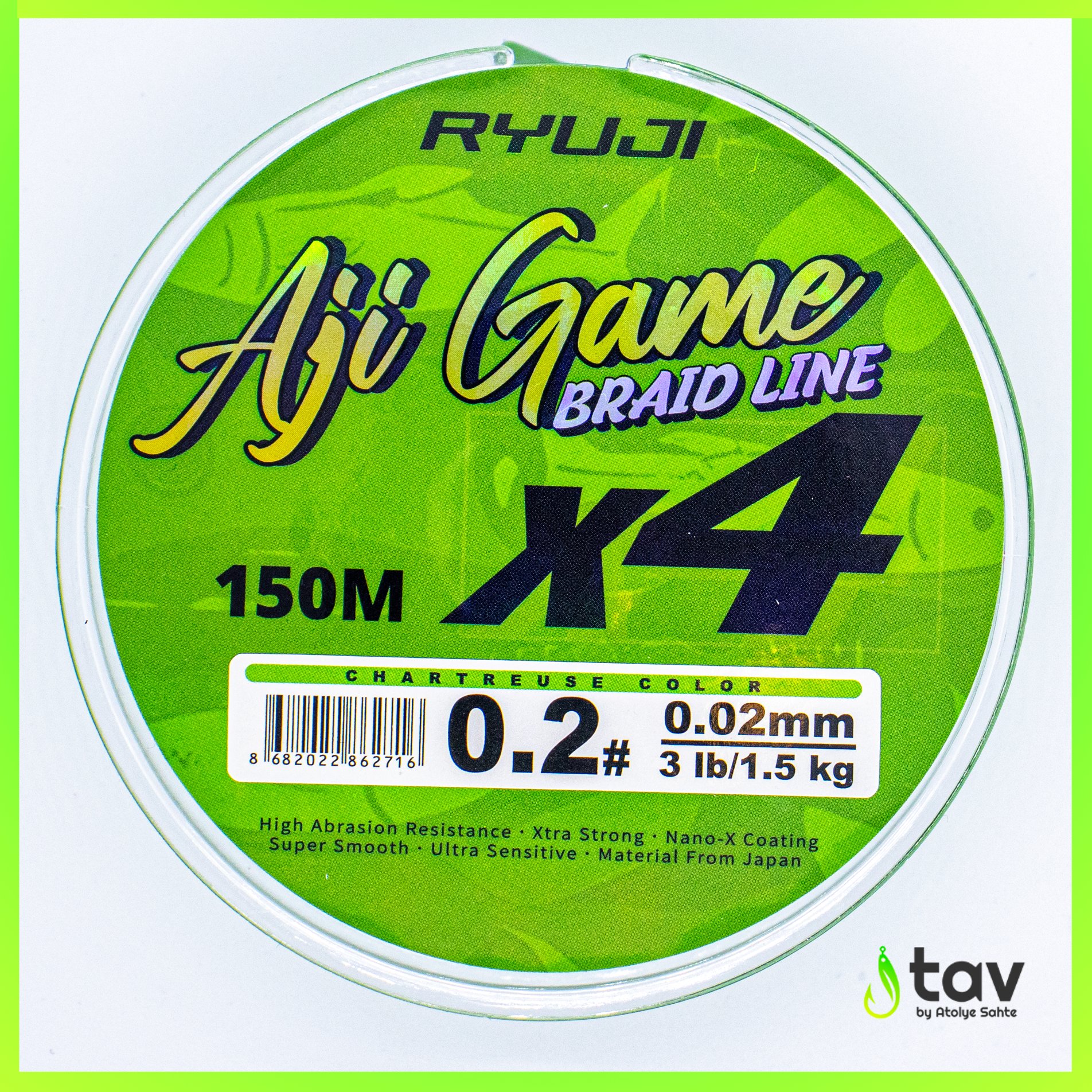 Ryuji Aji Game 4x 0,02mm 150m Chartreuse
