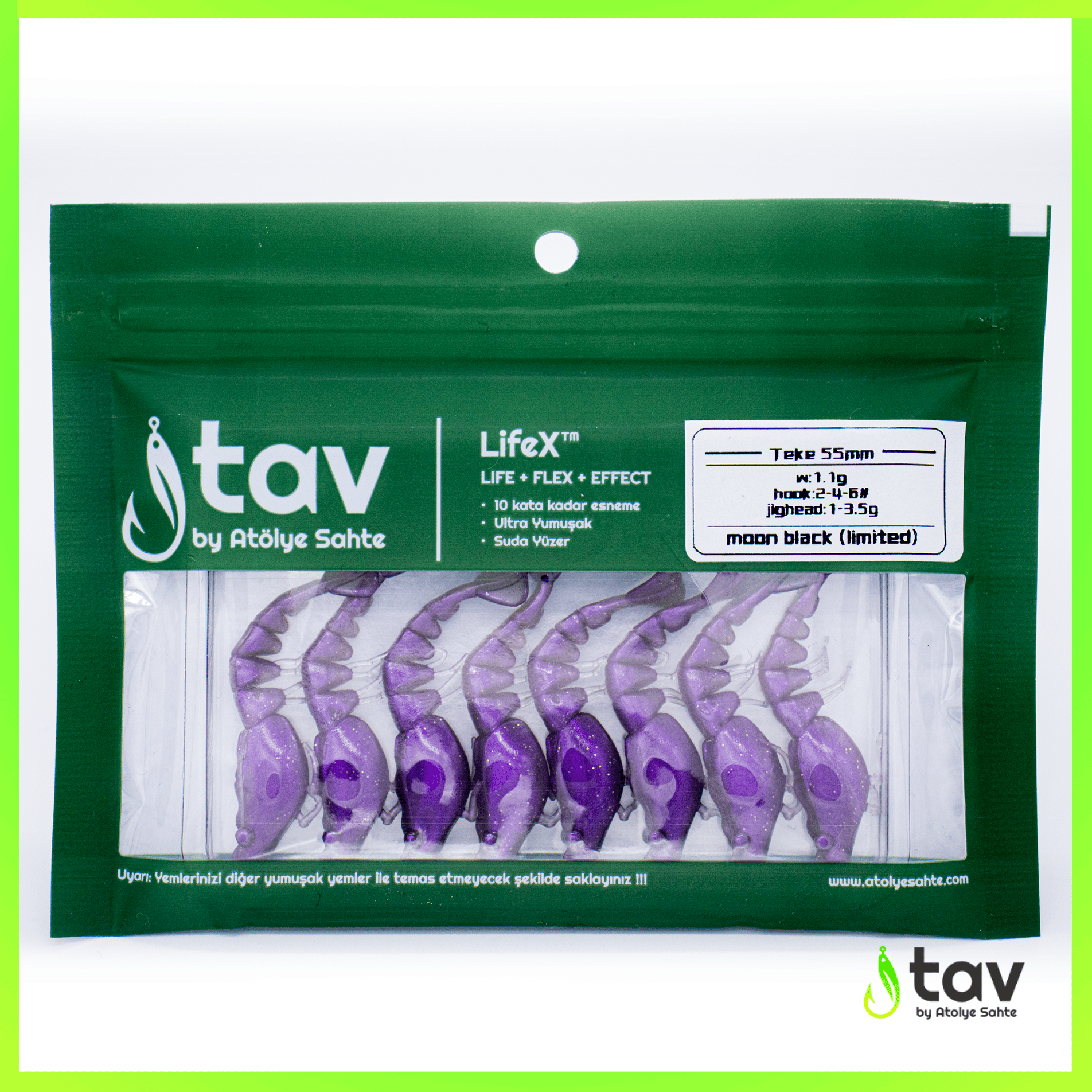 TAV Özel Seri LifeX™ TEKE 55mm MOON BLACK UV 8'li Paket