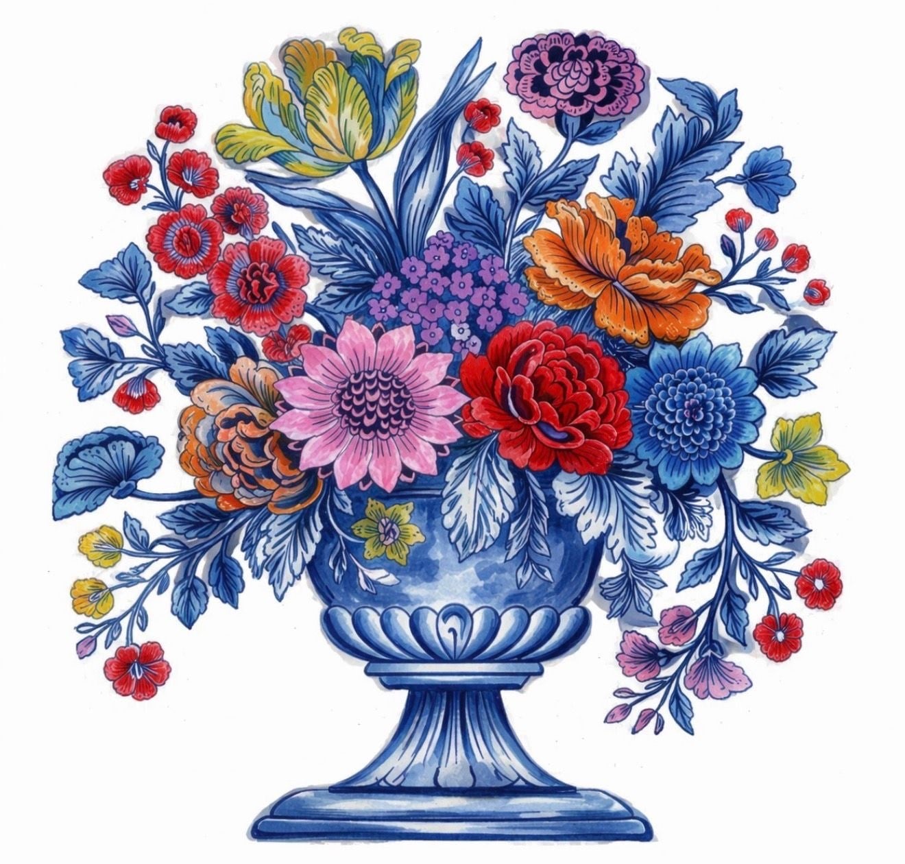 Blue Vase 6'li Amerikan Servis 