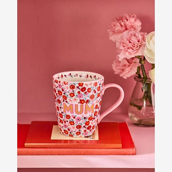 Cath Kidston Çiçekli Pembe Stoneware Kupa 375 Ml