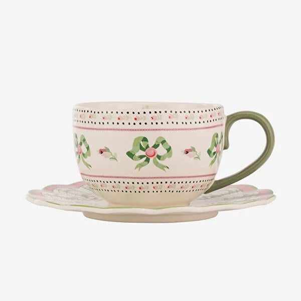 Cath Kidston Pembe Porselen Çay Fincanı 200 Ml