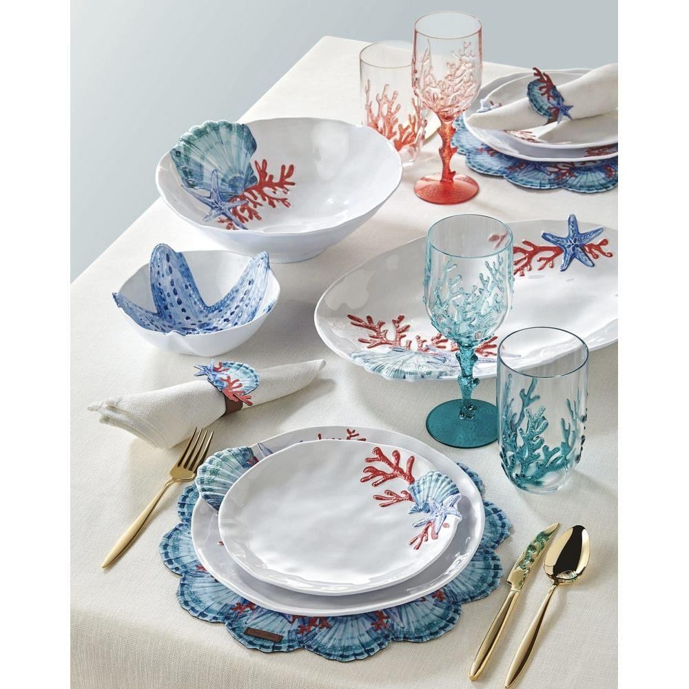 CORAL WHITE OVAL SERVING PLATE 43 CM