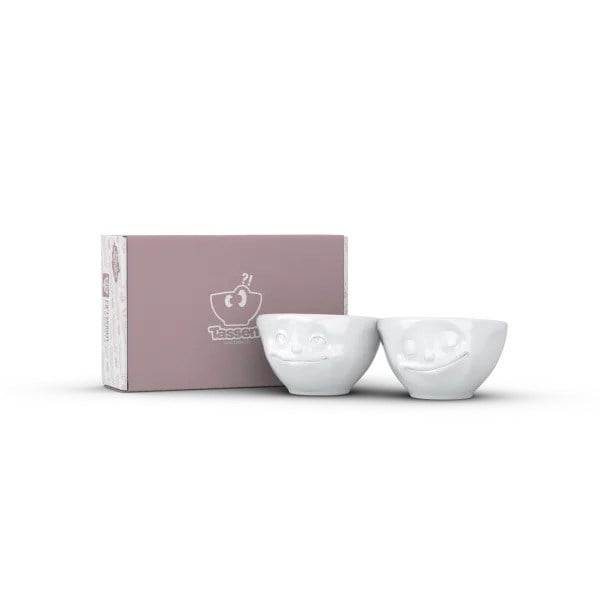 Dreamy & Happy- beyaz ikili küçük kase set, 100 ml