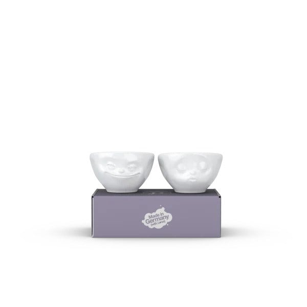 Grinning & Kissing- beyaz ikili küçük kase set, 100 ml