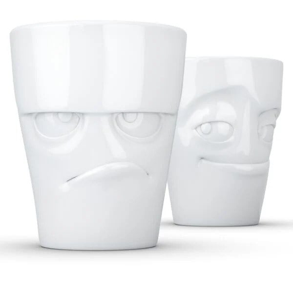 Grumpy & Impish- beyaz ikili bardak seti, 350 ml