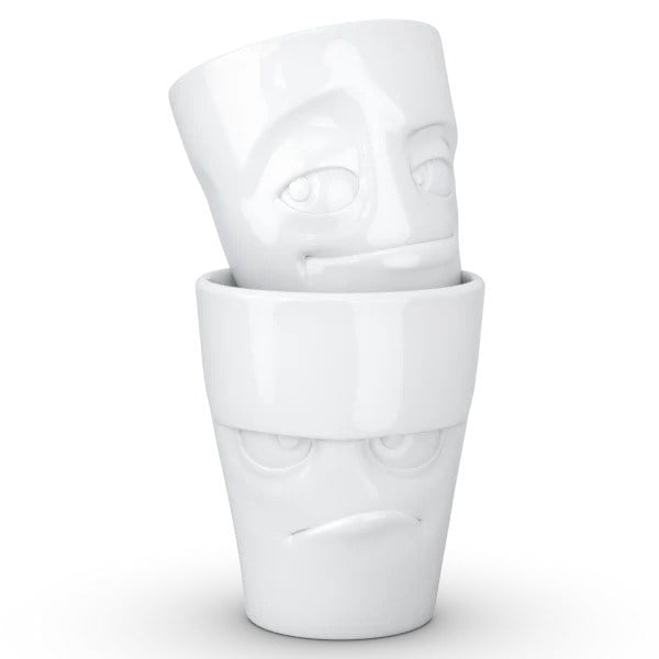 Grumpy & Impish- beyaz ikili bardak seti, 350 ml