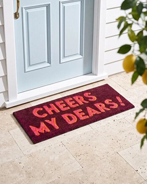 Kırmızı Hindistan Cevizi Lifi Cheers My Dears Kapı Önü Paspası 30X75 Cm 