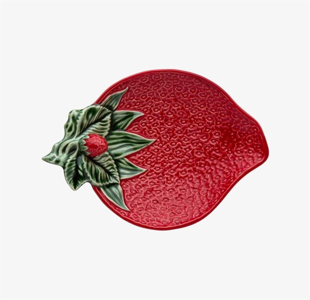 KIRMIZI SERAMİK SERVİS TABAĞI 21 CM STRAWBERRIES COLLECTION