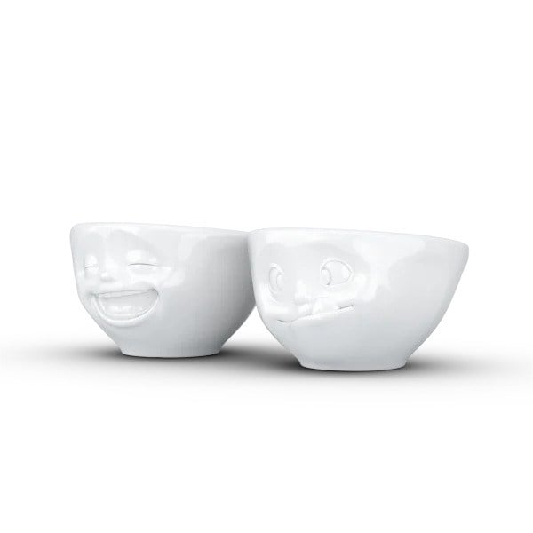 Laughing & Tasty- beyaz ikili küçük kase set, 100 ml