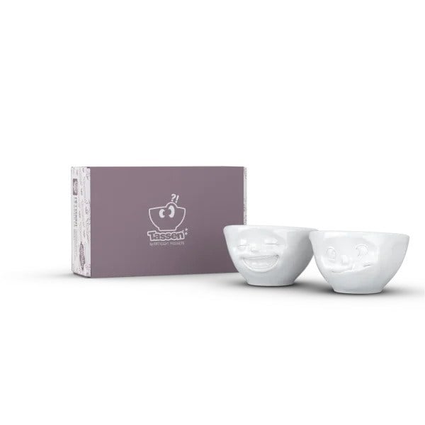 Laughing & Tasty- beyaz ikili küçük kase set, 100 ml