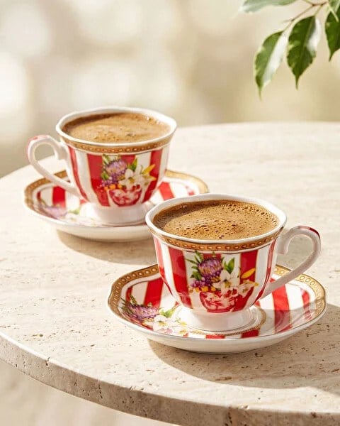 Lisa Minotti Kırmızı Porselen Kahve Fincan Seti 100 Ml