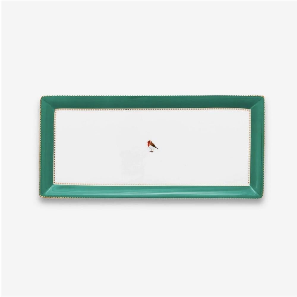 LOVE BIRDS YEŞİL SERVİS TABAĞI 33,5CMX15,5CM
