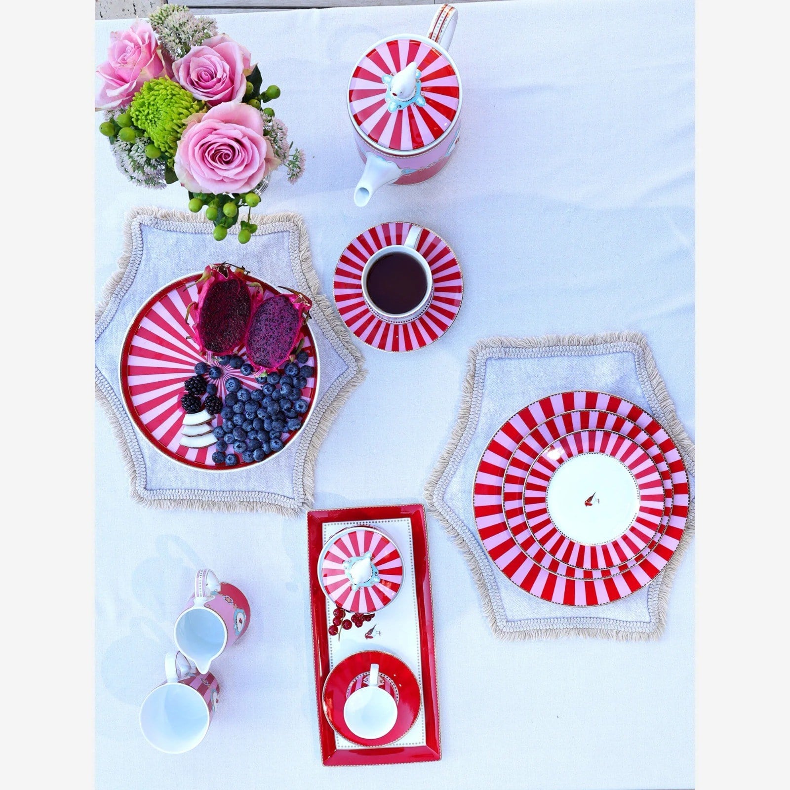 Pip Studio Kırmızı Pembe Porselen Yemek Tabağı 26,5 Cm
