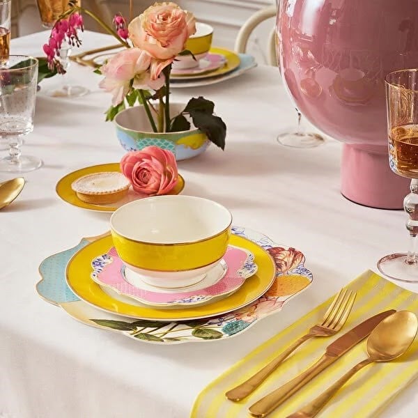 Pip Studio Pembe Porselen Pasta Tabağı 17 Cm 