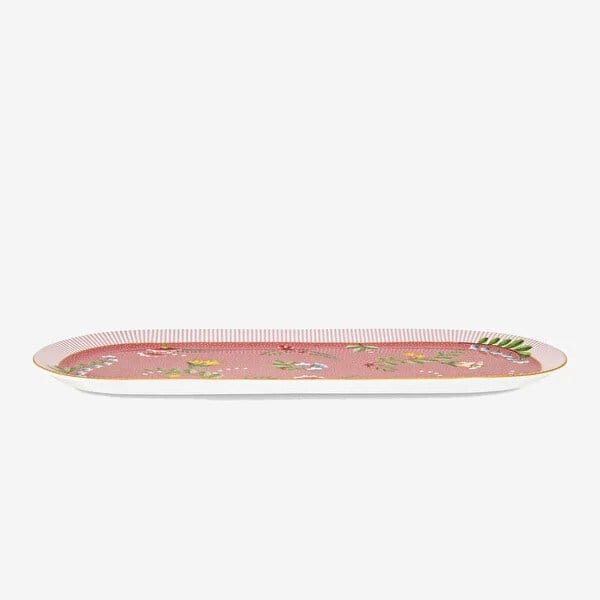 Pip Studio Pembe Porselen Servis Tabağı 33,6X15,5 Cm