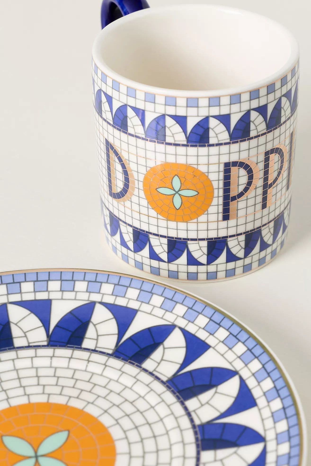 The Bistro Tile Stoneware Espresso & Saucer: Italia Edition
