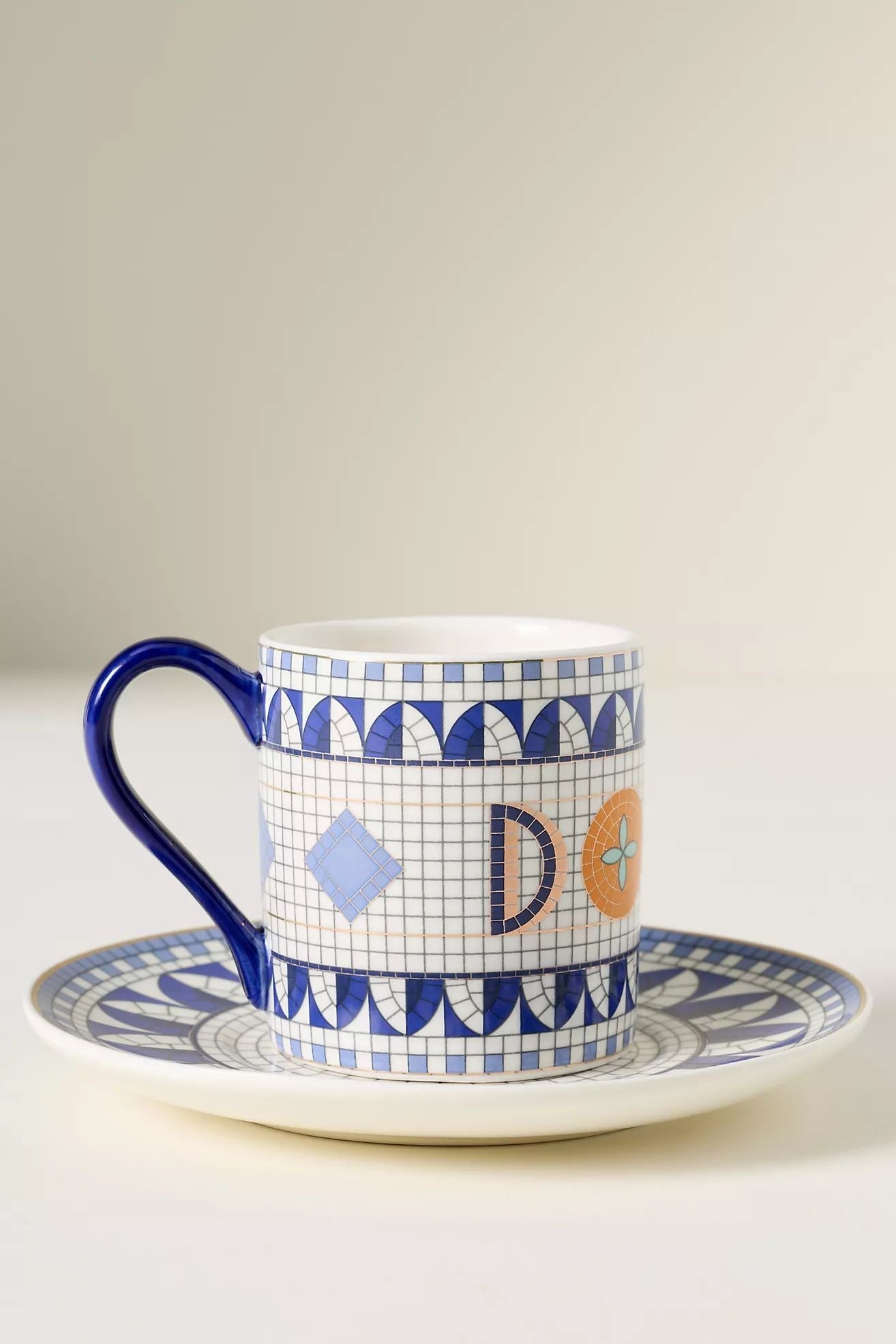 The Bistro Tile Stoneware Espresso & Saucer: Italia Edition