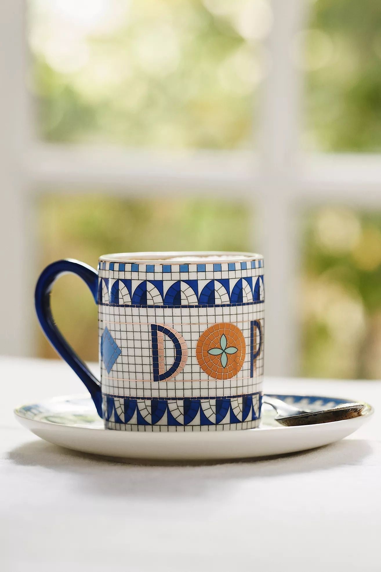 The Bistro Tile Stoneware Espresso & Saucer: Italia Edition