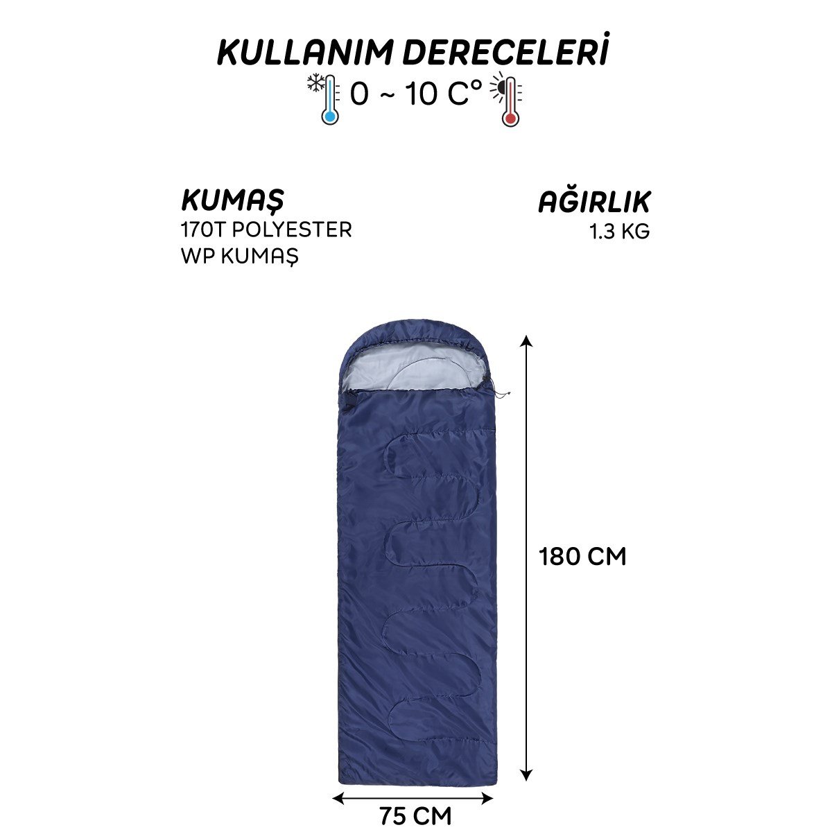 AndOutdoor NewCebu Uyku Tulumu-LACİVERT