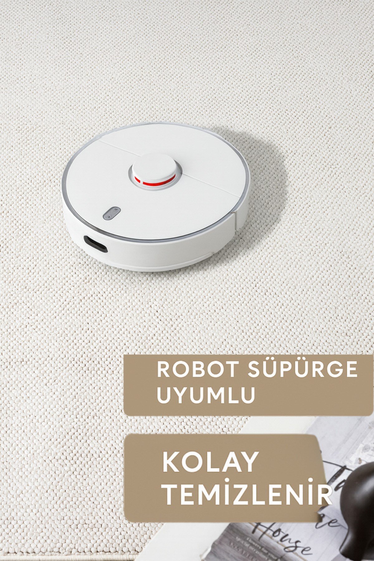 Beyaz İskandinav Bukleli Yumuşak Modern Minimalist Salon Koridor Mutfak Çocuk Oturma Odası Halısı