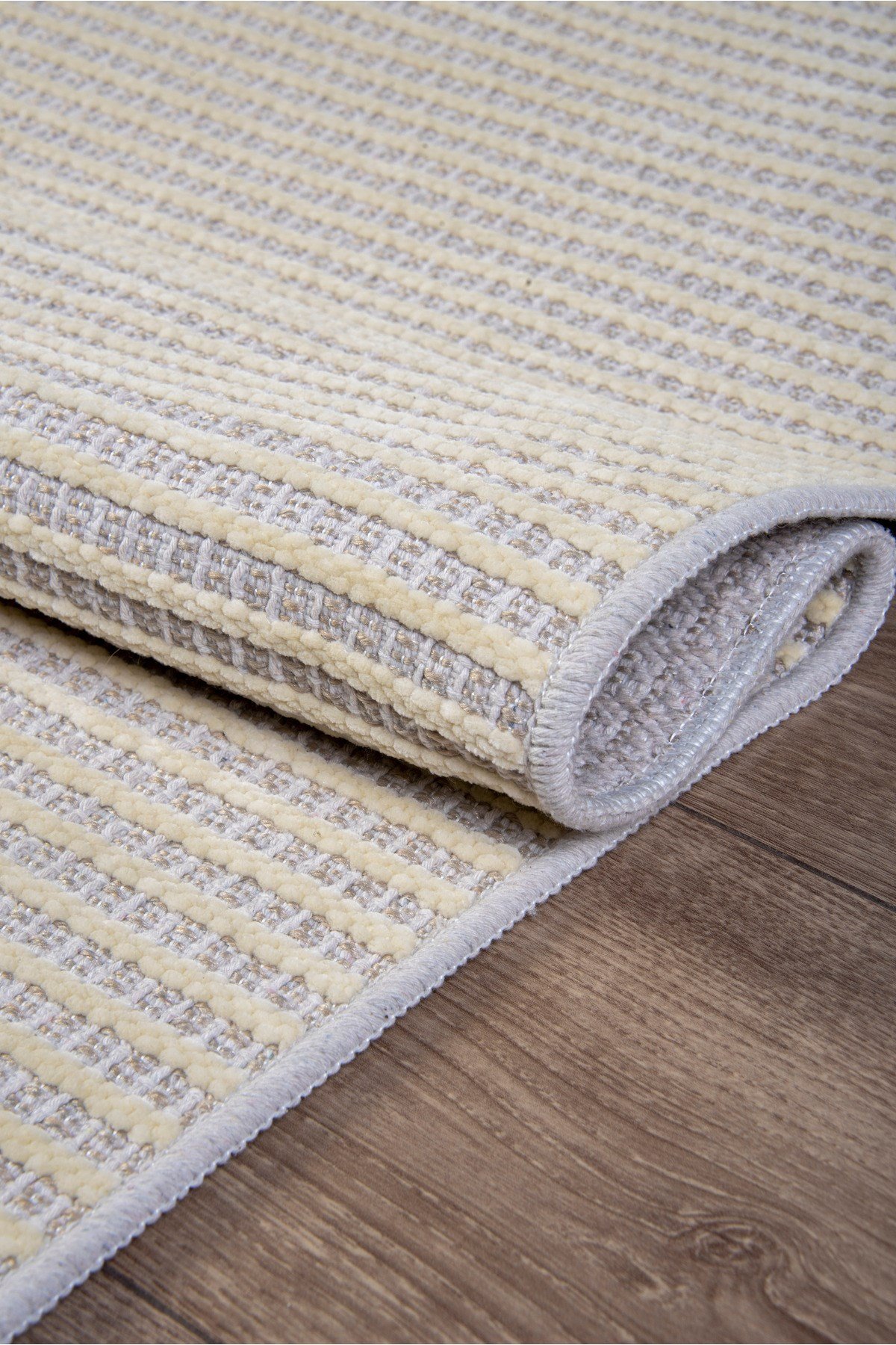 Beyaz Şönil Makinada Yıkanabilir Kaymaz Taban Saçaklı Pamuklu Halı Kilim Oturma Odası Salon Mutfak