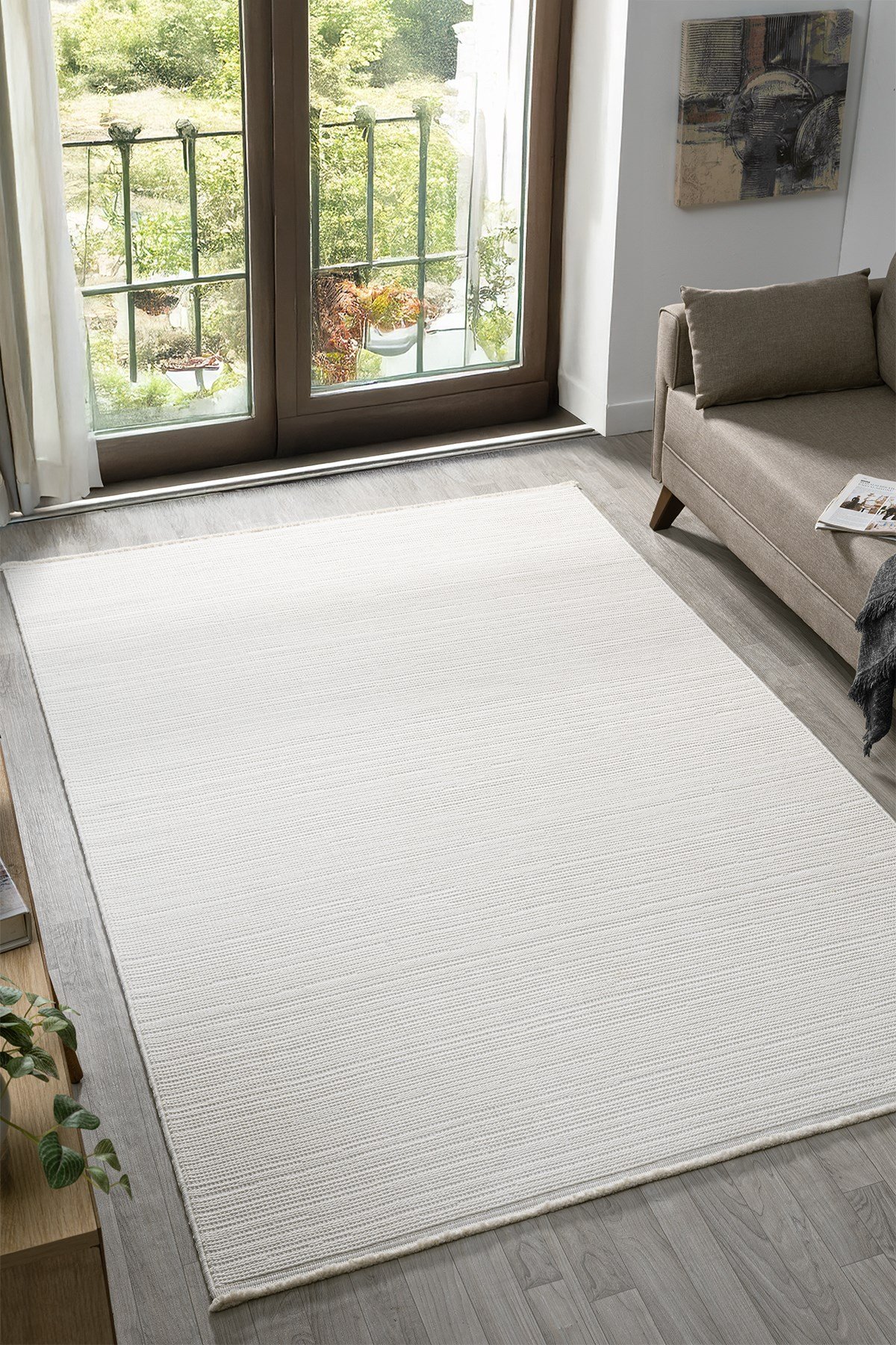 Ekru İskandinav Üst Kalite Bukle Yumuşak Minimalist Salon Koridor Mutfak Çocuk Oturma Odası Halısı