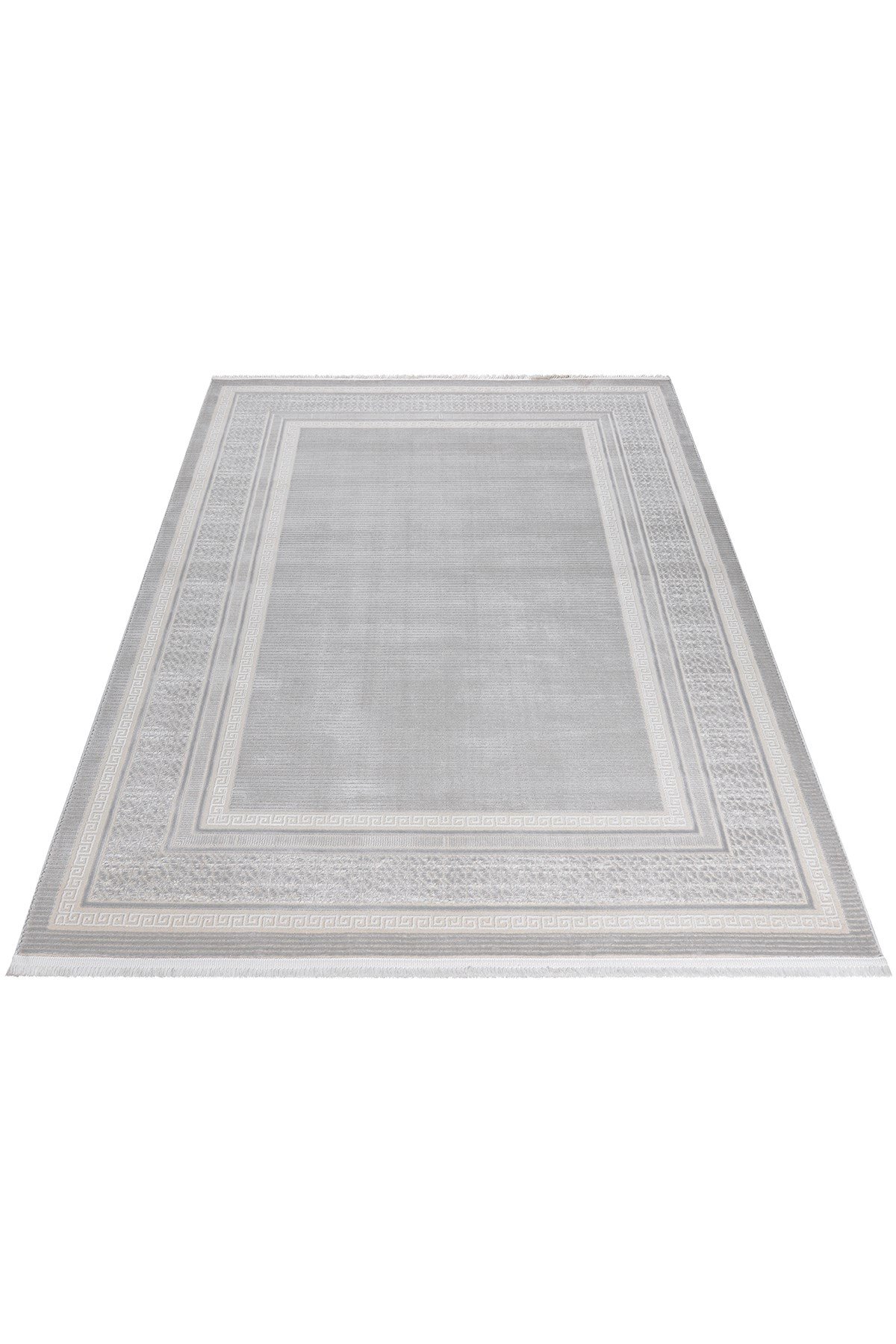 Gri 7109 Modern Desen Doğal Taban Saçaklı Salon Koridor Mutfak Çocuk Oturma Odası Halısı Yolluk