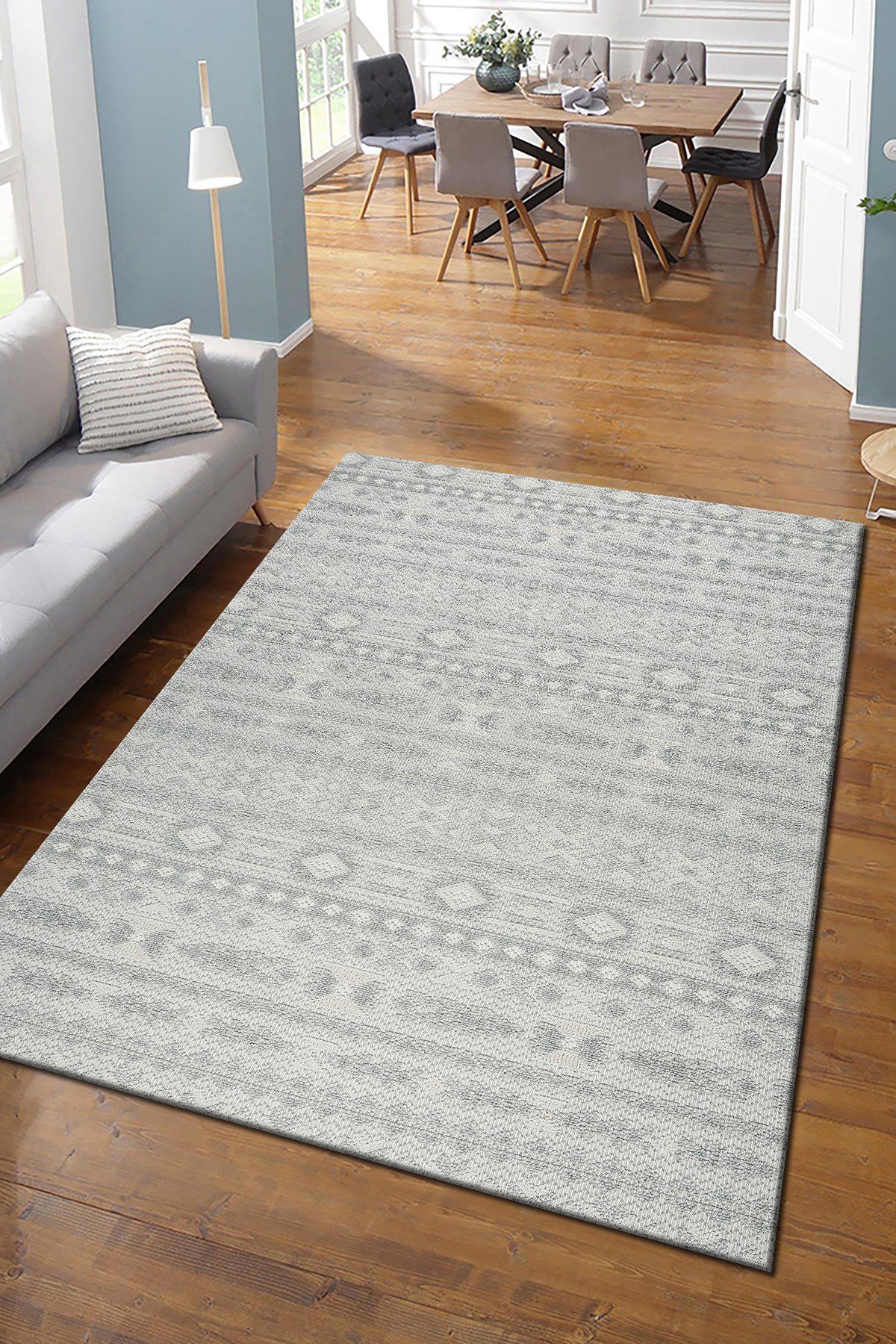 Gri İskandinav Modern Tasarım Sisal Bukle Özel Ölçü Salon Oturma Odası Koridor Mutfak Halısı Yolluk
