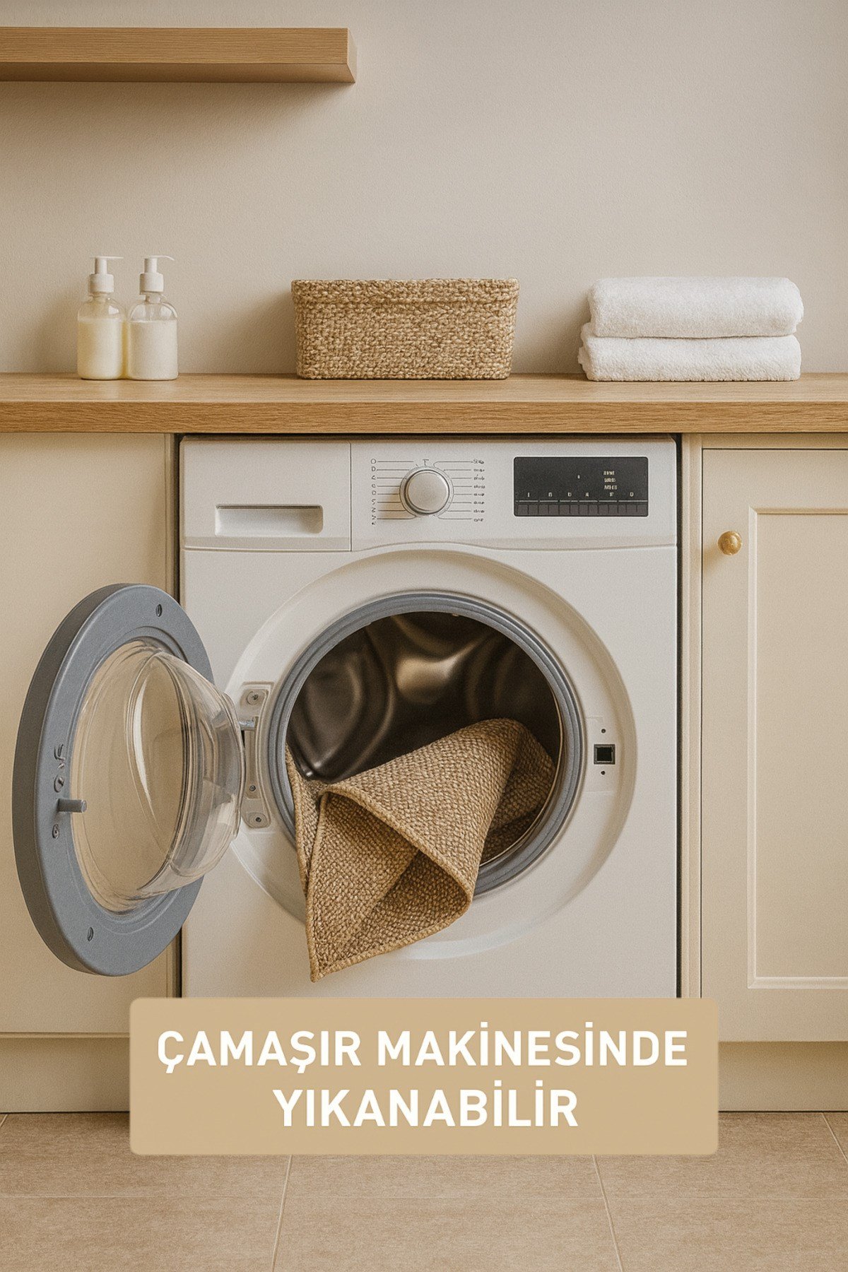 Jüt Sisal Bej Kahve Yıkanabilir Kaymaz Taban Yolluk Kilim Salon Koridor Mutfak Halısı Tozumaz