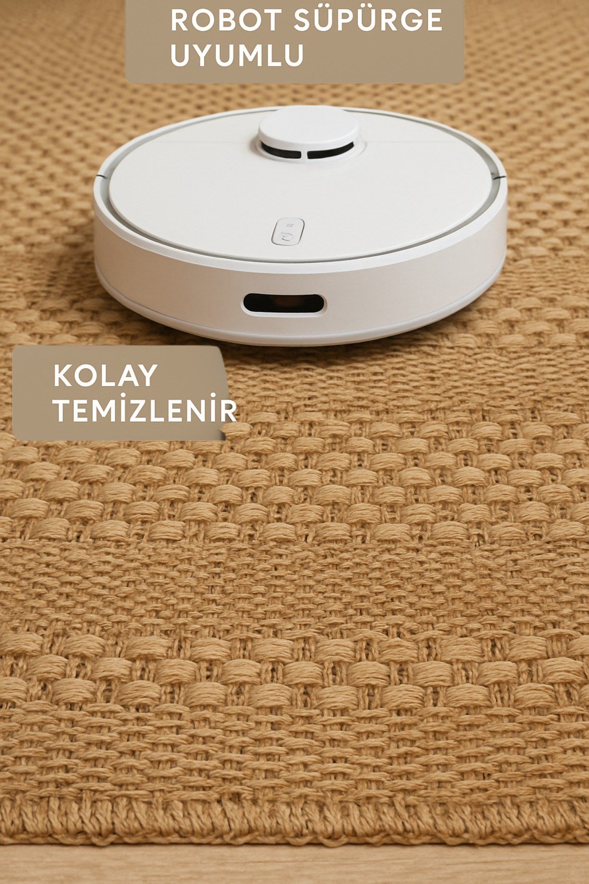 Jüt Sisal Bej Yolluk Kilim Salon Koridor Mutfak Halısı Tozumaz