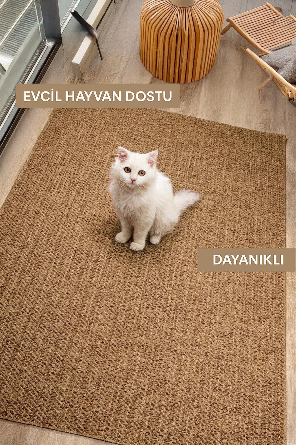 Jüt Sisal Bej Yolluk Kilim Salon Koridor Mutfak Halısı Tozumaz